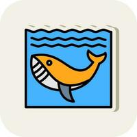 Whale in Water Vector Icon Design