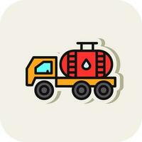 Oil tanker Vector Icon Design