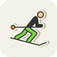 Skiing Vector Icon Design