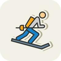 Skiing Vector Icon Design