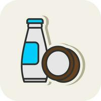 Coconut milk Vector Icon Design