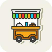 Food cart Vector Icon Design