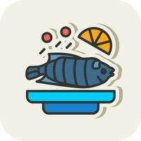 Steamed fish Vector Icon Design