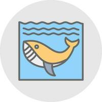 Whale in Water Vector Icon Design