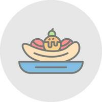 Banana split Vector Icon Design