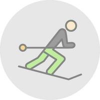 Skiing Vector Icon Design