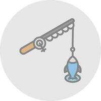 Ice fishing Vector Icon Design