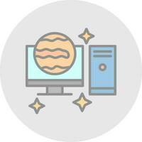 Desktop computer Vector Icon Design