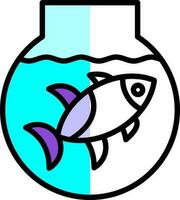 Fish bowl Vector Icon Design