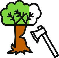 Tree cutting Vector Icon Design