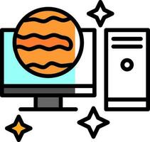 Desktop computer Vector Icon Design