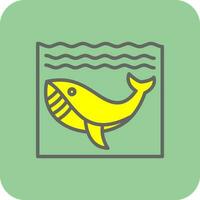 Whale in Water Vector Icon Design