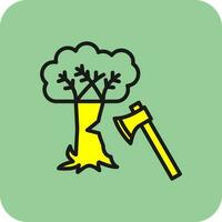 Tree cutting Vector Icon Design