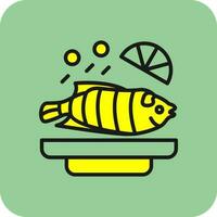 Steamed fish Vector Icon Design