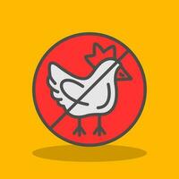 No pollo vector icono diseño