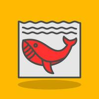 Whale in Water Vector Icon Design