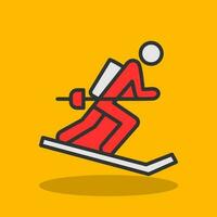 Skiing Vector Icon Design