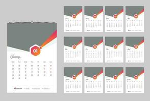 Wall Calendar 2024 Template Design vector