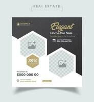 Real estate social media post design vector