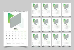 Wall Calendar 2024 Template Design vector