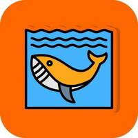 Whale in Water Vector Icon Design