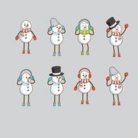 snowman cartoon collection vector