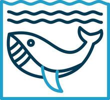 Whale in Water Vector Icon Design