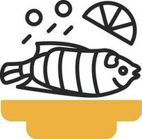 Steamed fish Vector Icon Design