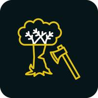 Tree cutting Vector Icon Design