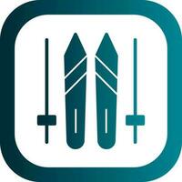 Ski sticks Vector Icon Design