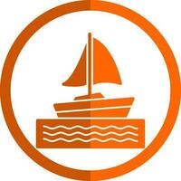 Sailing boat Vector Icon Design