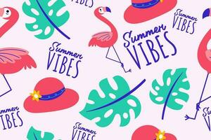 Colourful Summer Seamless Pattern beauty background wallpaper for summertime textile, wraping paper or graphic print vector