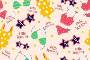 Colourful Summer Seamless Pattern beauty background wallpaper for summertime textile, wraping paper or graphic print vector