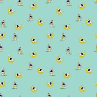 Cute Space Astrounaut Seamless Pattern Background for textile, apparel or wrapping paper graphic print vector