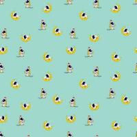 Cute Space Astrounaut Seamless Pattern Background for textile, apparel or wrapping paper graphic print vector