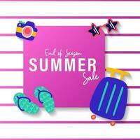 Summer sale brochure discount vector. Special price offer coupon for social media post,  promotion ad, shopping flyer, voucher, website campaign and advertising vector