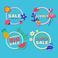 summer sale signs brochure vector. Special price offer coupon for social media post,  promotion ad, shopping flyer, voucher, website campaign and advertising vector