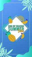 Summer sale social media story.  Vertical template post for reel promotion content vector