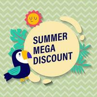 Summer sale brochure discount vector. Special price offer coupon for social media post,  promotion ad, shopping flyer, voucher, website campaign and advertising vector