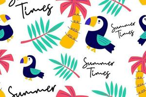 Colourful Summer Seamless Pattern beauty background wallpaper for summertime textile, wraping paper or graphic print vector