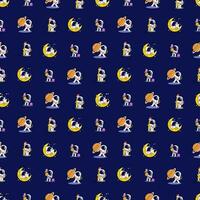 Cute Space Astrounaut Seamless Pattern Background for textile, apparel or wrapping paper graphic print vector