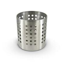 Stainless Steel Bucket isolated on white background photo