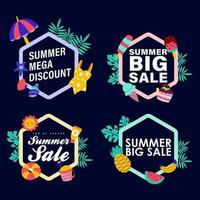 summer sale signs brochure vector. Special price offer coupon for social media post,  promotion ad, shopping flyer, voucher, website campaign and advertising vector