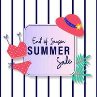 Summer sale brochure discount vector. Special price offer coupon for social media post,  promotion ad, shopping flyer, voucher, website campaign and advertising vector