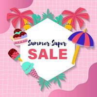 Summer sale brochure discount vector. Special price offer coupon for social media post,  promotion ad, shopping flyer, voucher, website campaign and advertising vector