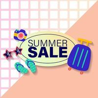 Summer sale brochure discount vector. Special price offer coupon for social media post,  promotion ad, shopping flyer, voucher, website campaign and advertising vector