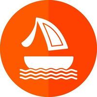 Surfing boat Vector Icon Design