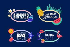 summer sale signs brochure vector. Special price offer coupon for social media post,  promotion ad, shopping flyer, voucher, website campaign and advertising vector