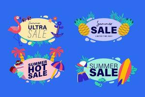 summer sale signs brochure vector. Special price offer coupon for social media post,  promotion ad, shopping flyer, voucher, website campaign and advertising vector