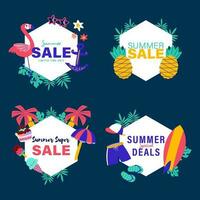 summer sale signs brochure vector. Special price offer coupon for social media post,  promotion ad, shopping flyer, voucher, website campaign and advertising vector
